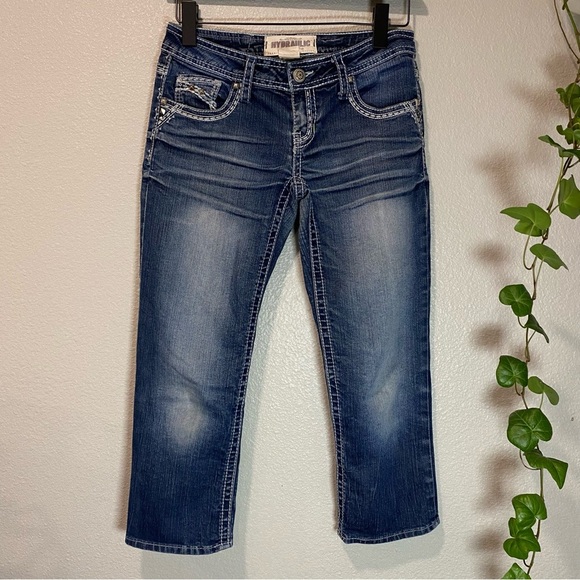 Hydraulic Denim - Hydraulic Gramercy Crop Low‎ Rise Jeans-Dark Wash/Sz 4 Women's Blue Jeans